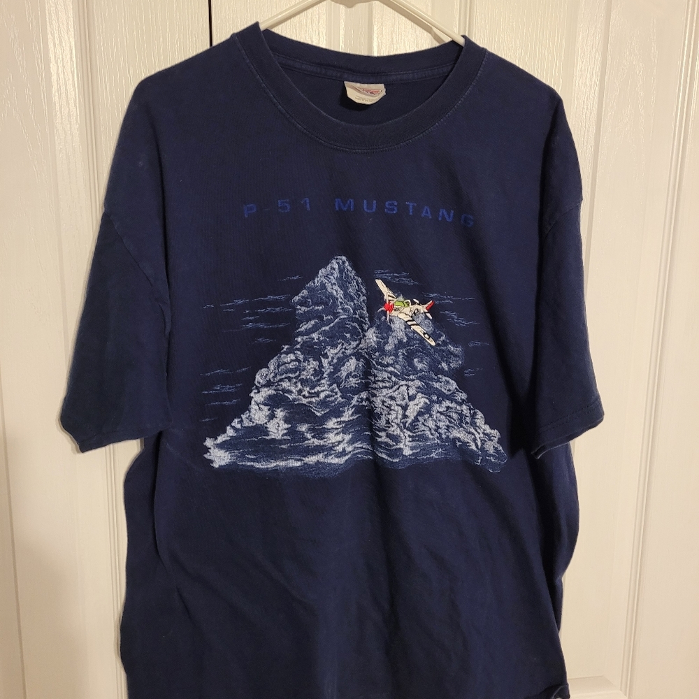 P-51 Mustang Aircraft Graphic Design T Shirt Size XL - Picture 3 of 6